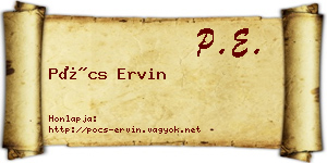 Pócs Ervin névjegykártya