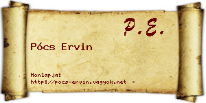Pócs Ervin névjegykártya